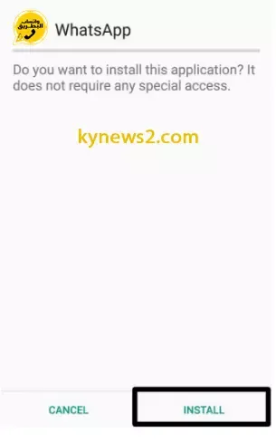 3. تثبيت الواتس الذهبي